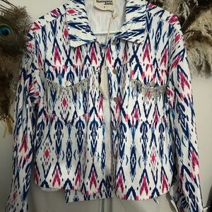 Savanna Jane Vibrant Blue and White Jacket